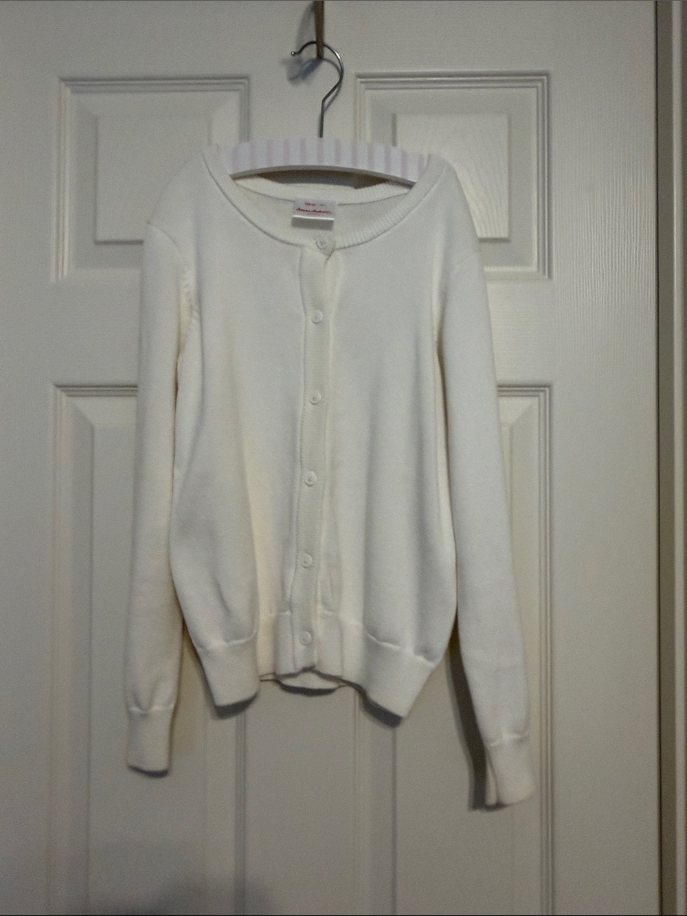 White Hanna Andersson cotton button up cardigan- Size 8